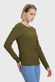 Polera Mujer Crep Textura Verde