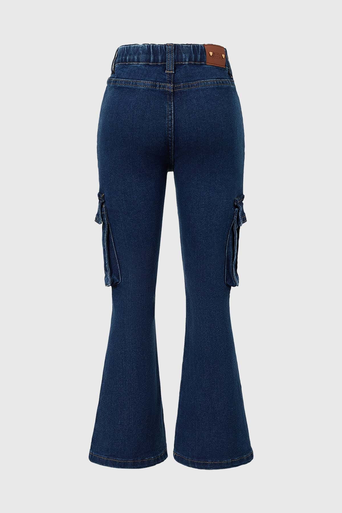 JEANS NIÑA FLARE CARGO AZUL VII FSP