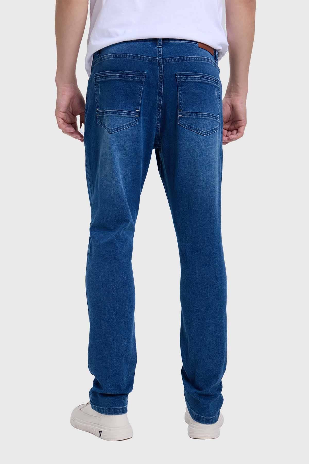 JEANS HOMBRE ROTURA BOLSILLO AZUL INDIGO