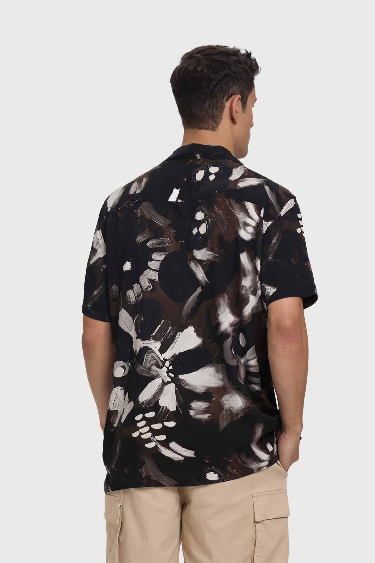 Camisa Hombre Print Negro