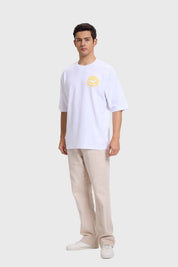 Polera Hombre Print Graffiti Blanco