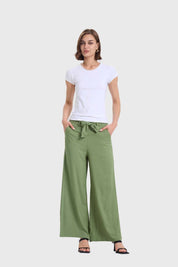 Pantalón Mujer Palazzo Pretina Verde