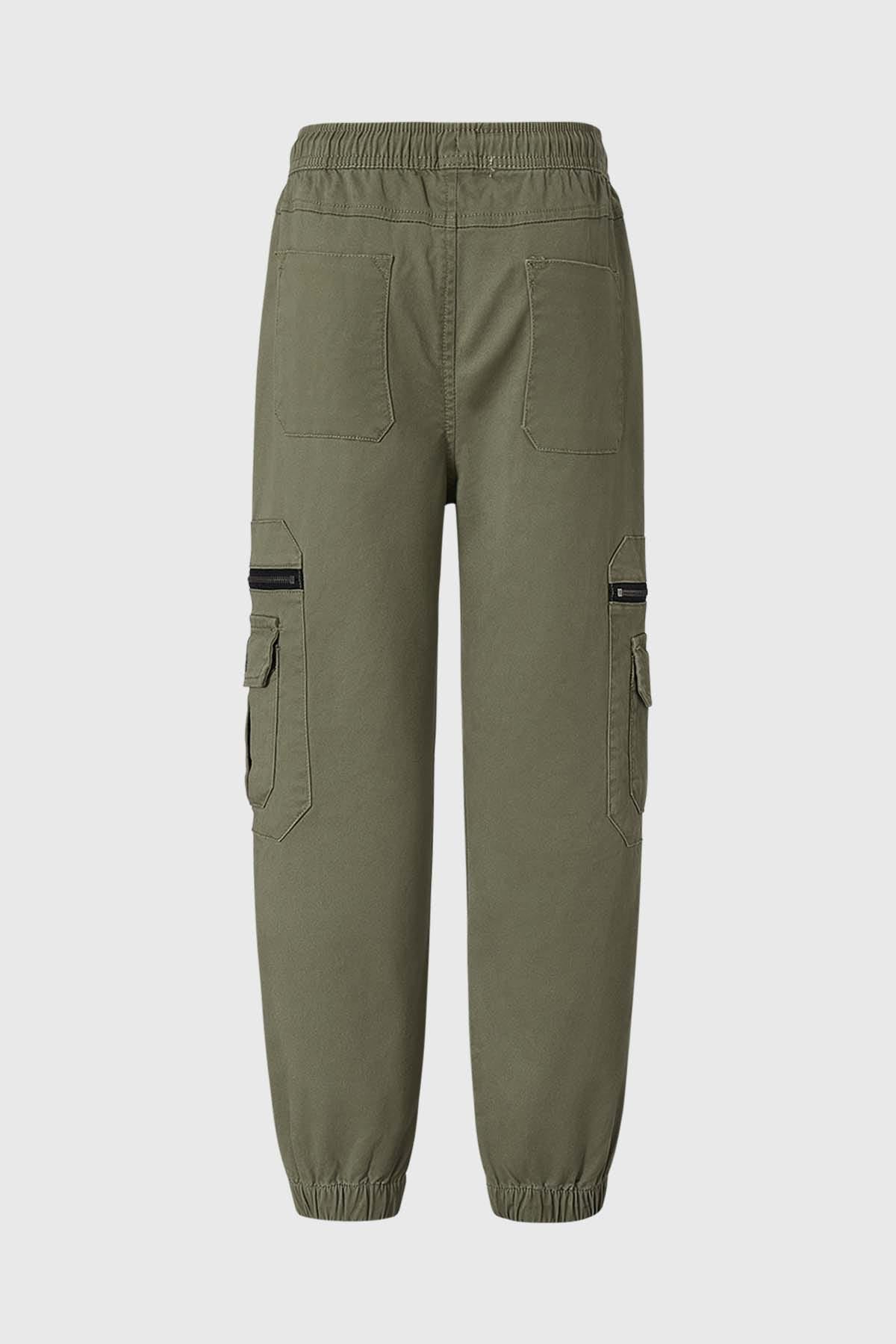 Pantalón Niño Gabardina Bolsillo Verde