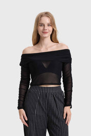 Polera Mujer Mesh Negro