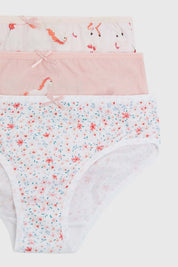 Calzón Niña Tripack Print Palo Rosa