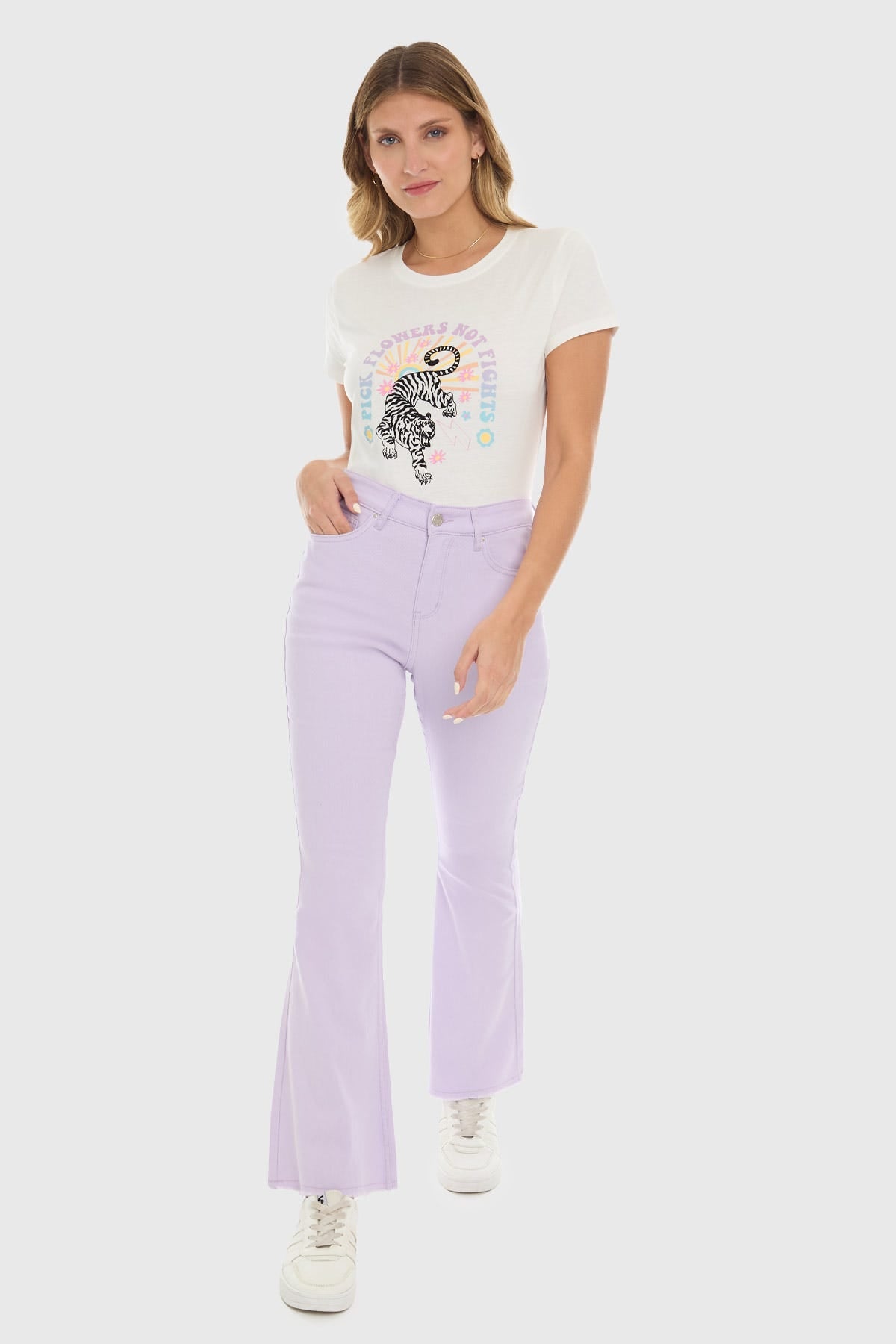 JEANS MUJER FLARE MONSE LILA