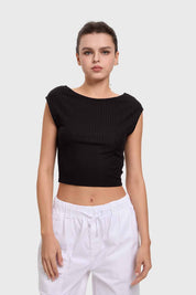 Polera Mujer Asimétrica Negro