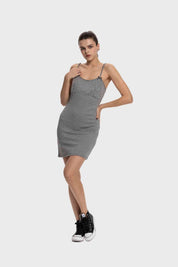 Vestido Mujer Corto Vichy Negro
