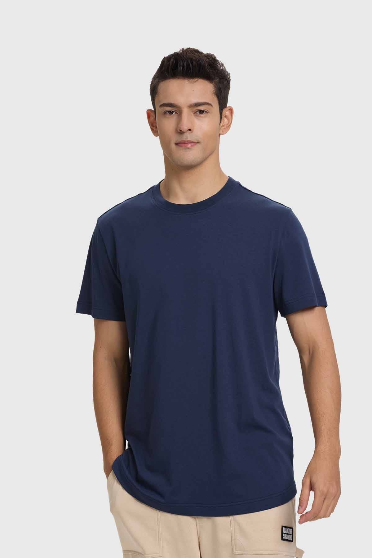Polera Hombre Loose Fit Azul Índigo