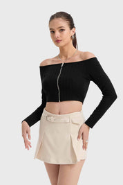 Polera Mujer Bardot C/Cierre Negro