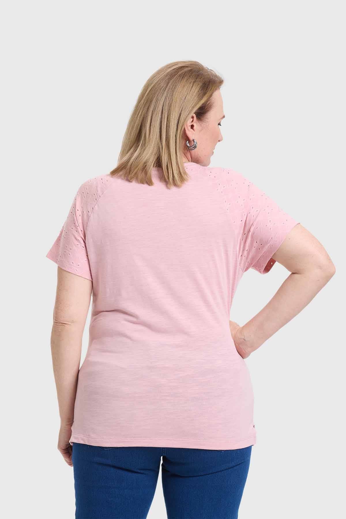 Polera Mujer Calada Palo Rosa
