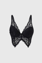 Sostén Mujer Bralette Copa Encaje Negro