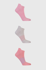 Calceta Mujer Tripack Deportiva Rosado