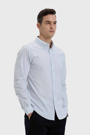 Camisa Hombre Slim Fit Rayas Verde