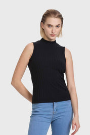 Polera Mujer Rib Negro