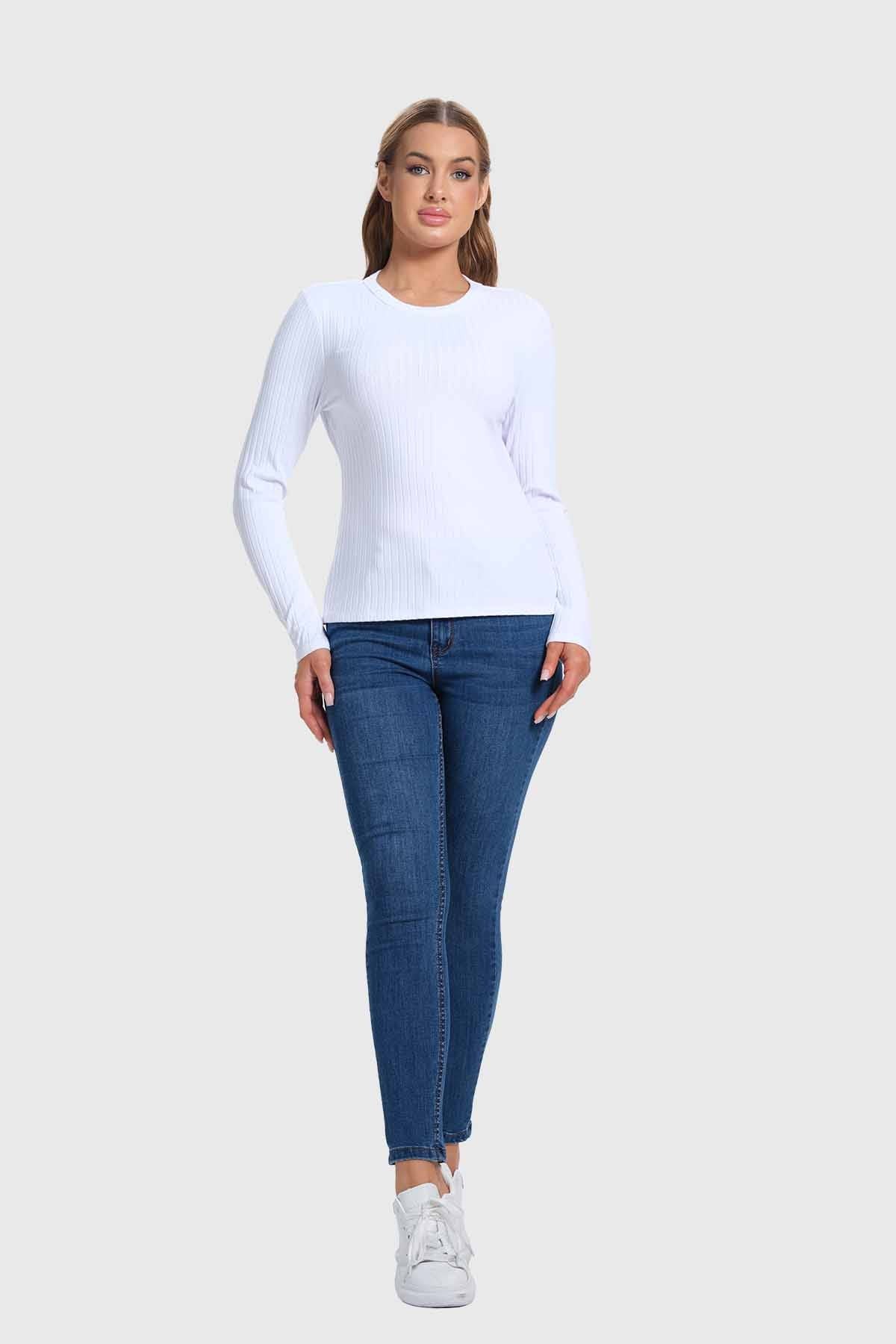 Polera Mujer Rib Blanco