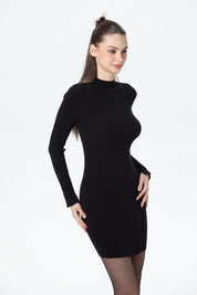 Vestido Mujer Tejido Negro