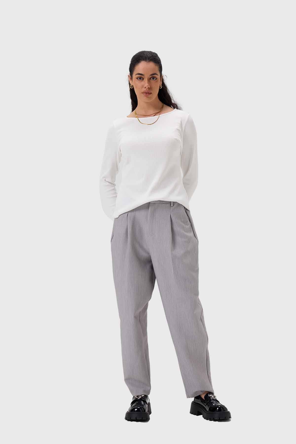 Pantalón Mujer Sastrero Gris