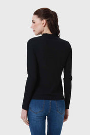 Sweater Mujer Con Textura Negro