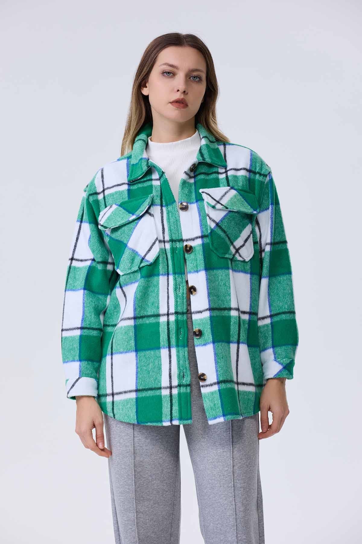 Sobrecamisa leñadora verde suave y cómoda – Fashion´s Park