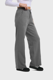 Pantalón Buzo Mujer Costura Frontal Gris