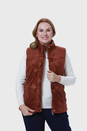 Polar Mujer Estilo Montgomery Peludo Café