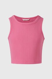 Polera Niña Rib Tipo Peto Rosado