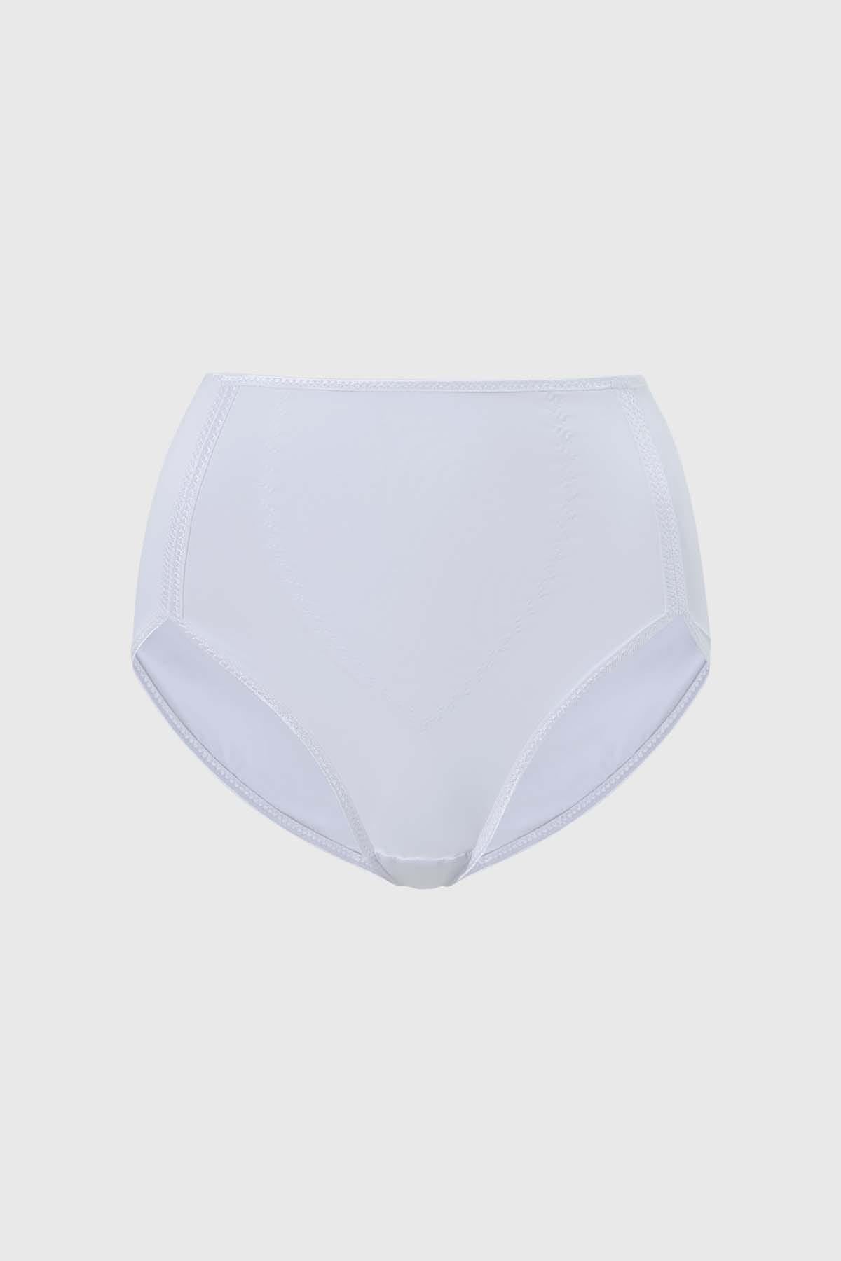 Calzón Mujer Tiro Alto Control Abdomen Corte Blanco