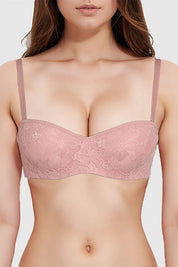 Sostén Mujer Strapless Encaje Palo Rosa
