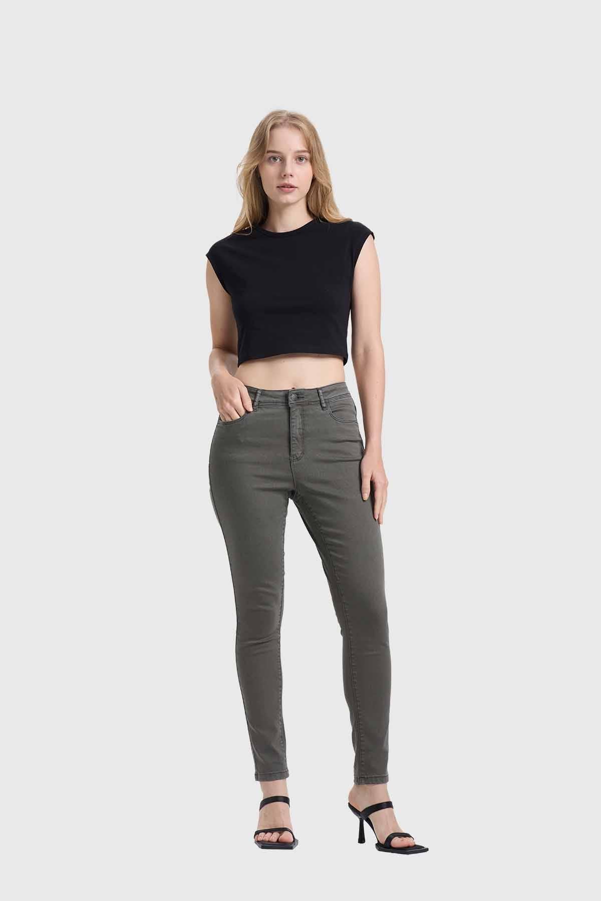 JEANS MUJER EMILIA COLOR VERDE MILITAR