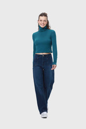 Polera Mujer Rib Verde
