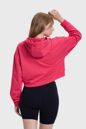 Polerón Mujer Crop Hoodie Fucsia