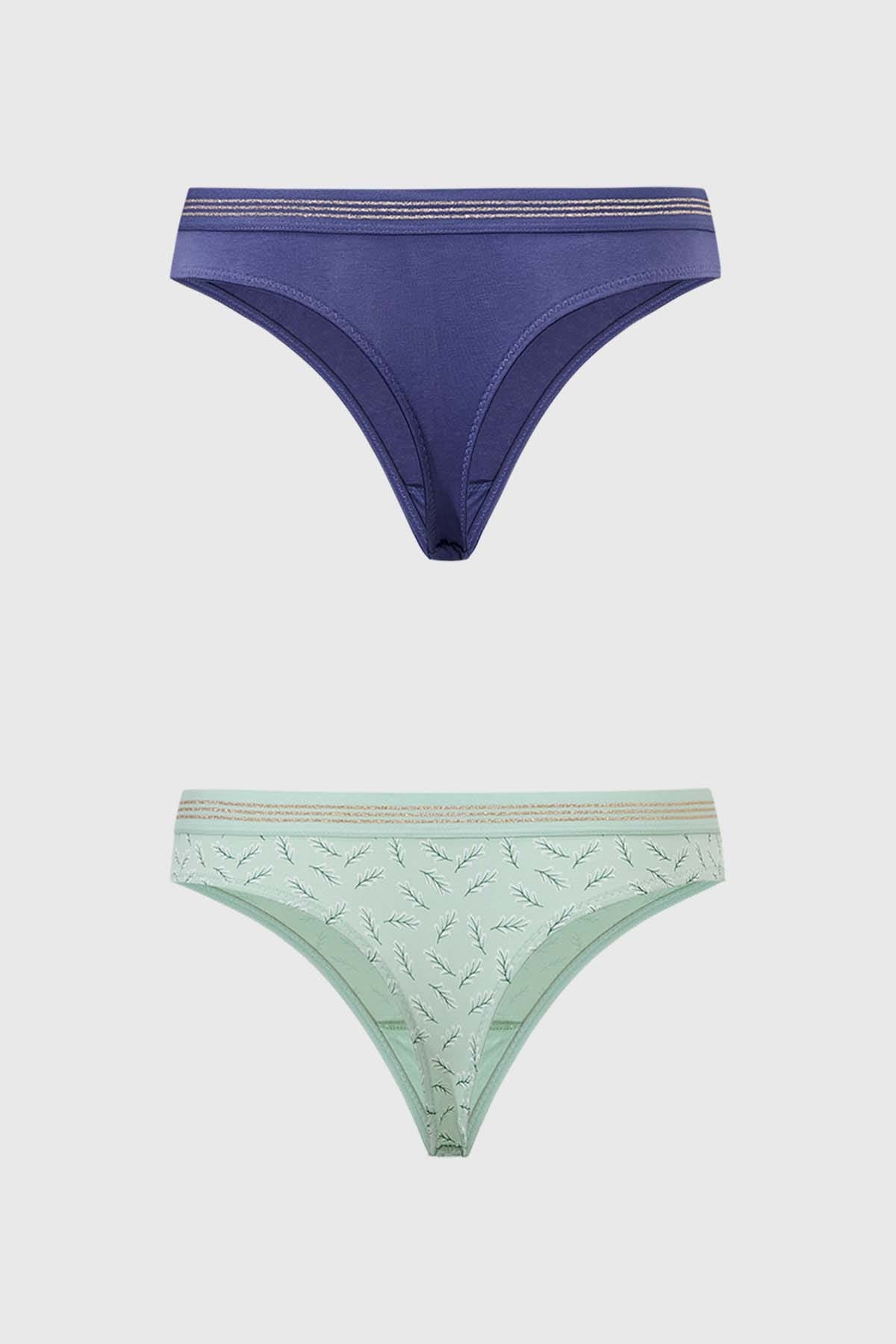 Calzón Mujer Bipack Colaless Print Menta