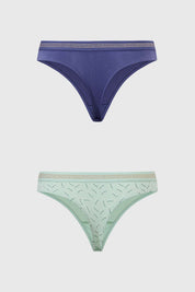 Calzón Mujer Bipack Colaless Print Menta