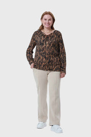 Blusa Mujer Crep Camel