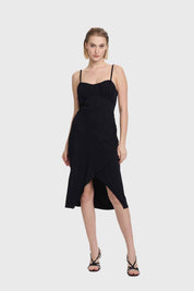 Vestido Mujer Largo Escote Negro