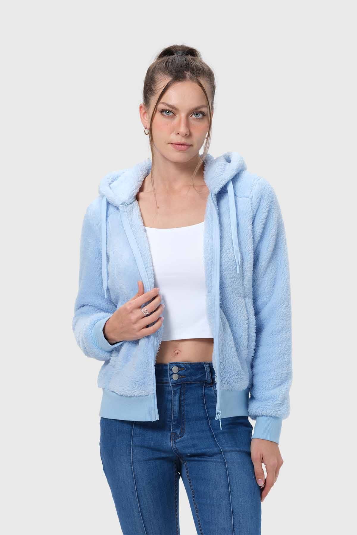 Polar Mujer Peludo Celeste