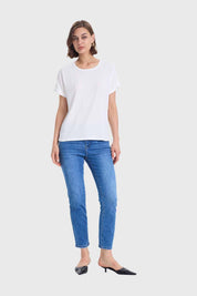 POLERA MUJER DOBLADILLO EN MANGA CRUDO