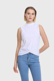 Polera Mujer Texturizada Nudo Blanco