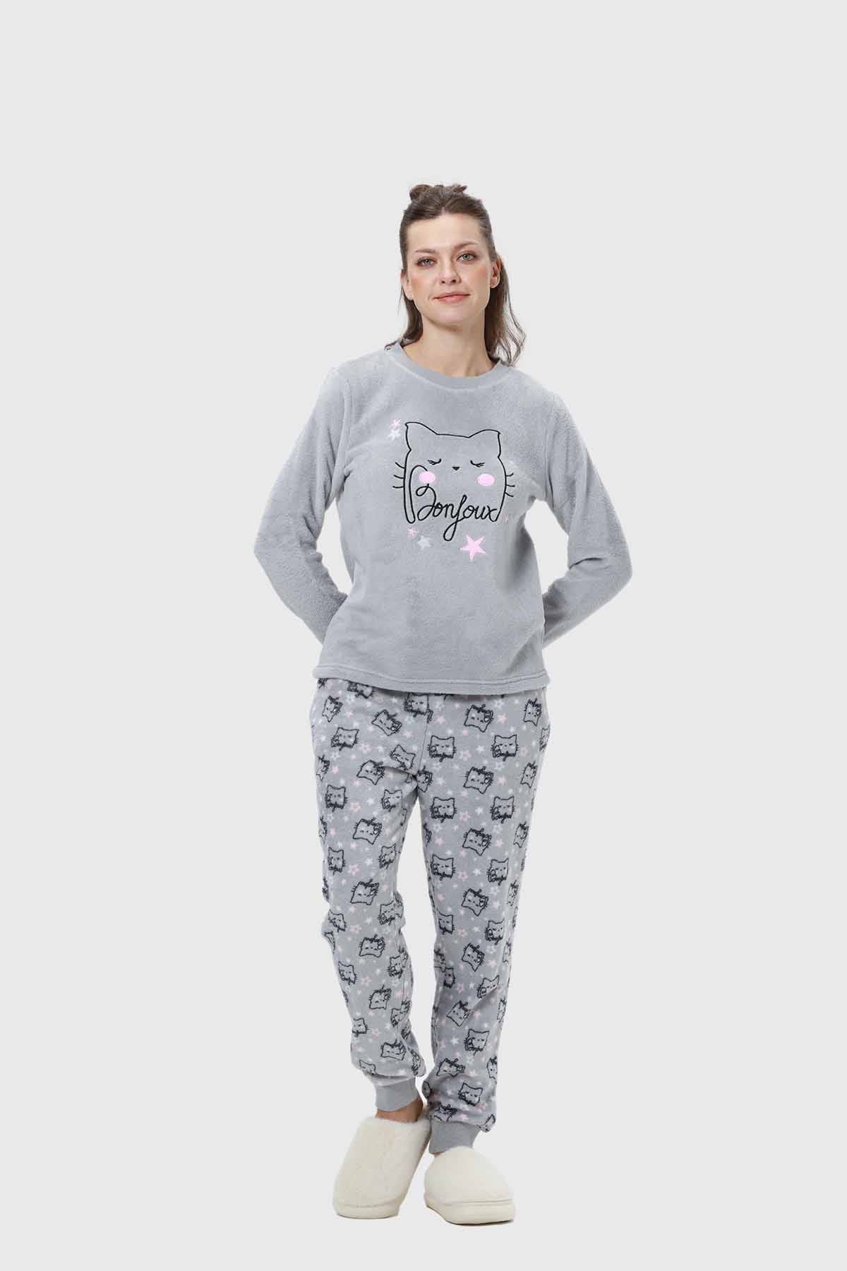 Pijama Mujer Animal Gris