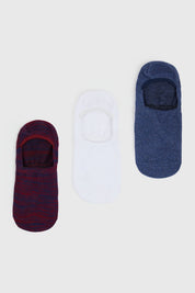 Calceta Hombre Tripack Invisible Deportiva Burdeo
