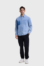 Camisa Hombre Sobrecamisa Denim Azul