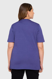 Polera Mujer Detalle Escote Azul