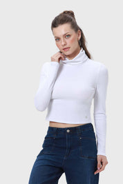 Polera Mujer Rib Blanco