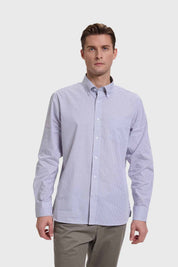 Camisa Hombre Cuadros Gris