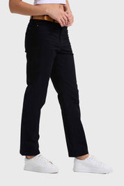PANTALÓN MUJER SEMI RECTO GABARDINA PUSHUP NEGRO