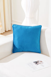 COJÍN VELVET LISO AZUL I