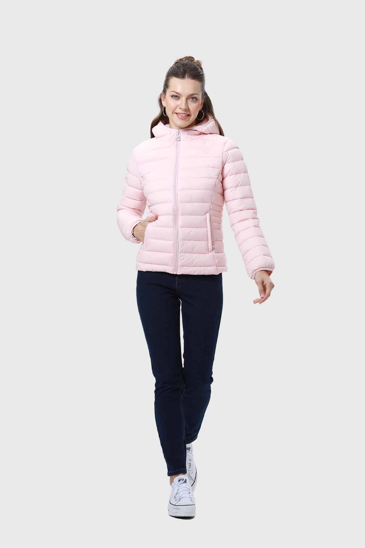 PARKA MUJER CORTA PLUMMY PALO ROSA