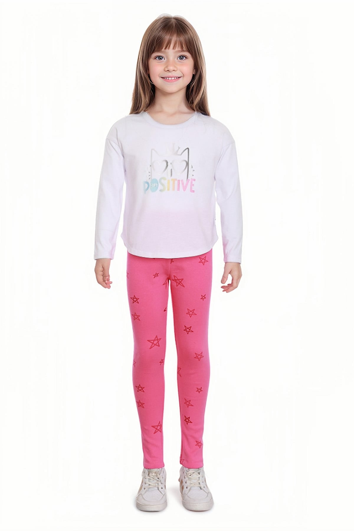 CALZA NIÑA MINI PRINT ROSADO