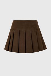 Falda Niña Tableada Café
